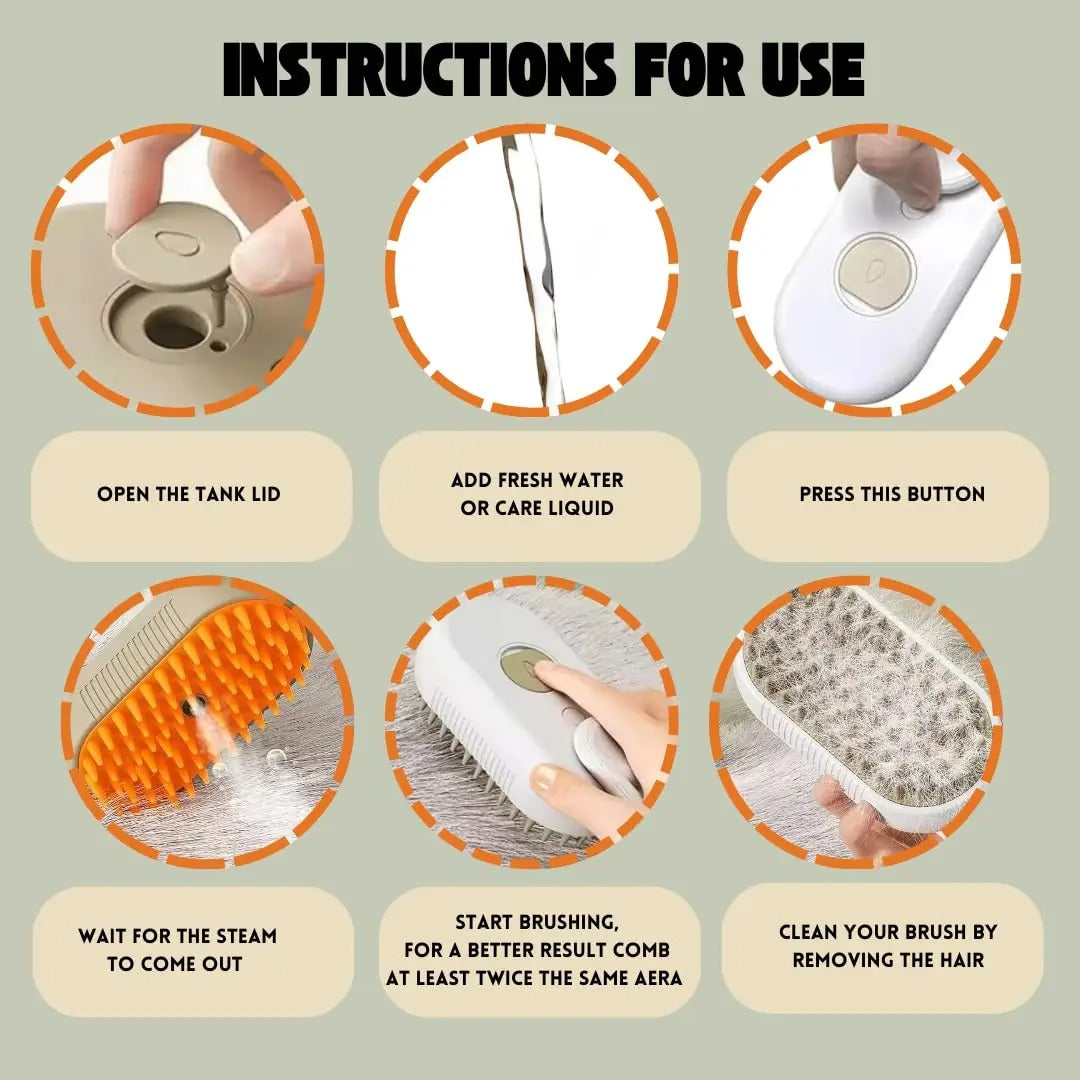 Pet Pamper Steam Brush